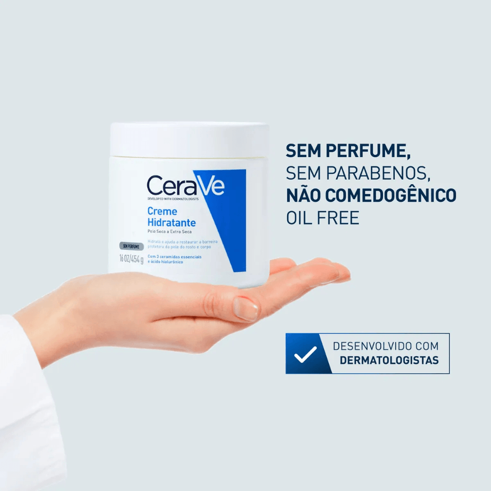 Creme Hidratante Cerave Corpo e Rosto Sem Perfume 454g